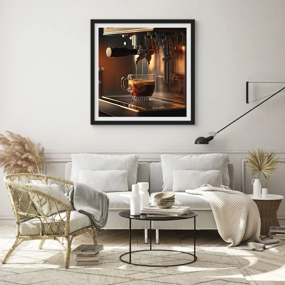 Póster en marco negro - Un brebaje sensual - 30x30 cm