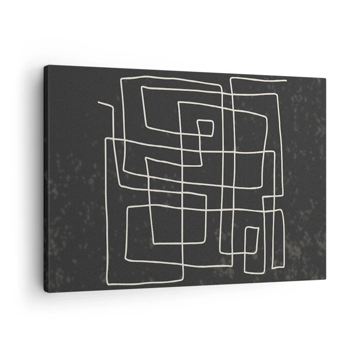 Cuadro sobre lienzo - Impresión de Imagen - Patrón geométrico abstracto sobre un fondo oscuro - 70x50cm - No es tan sencillo - Decoración de pared moderna para salón y dormitorio ARTTOR