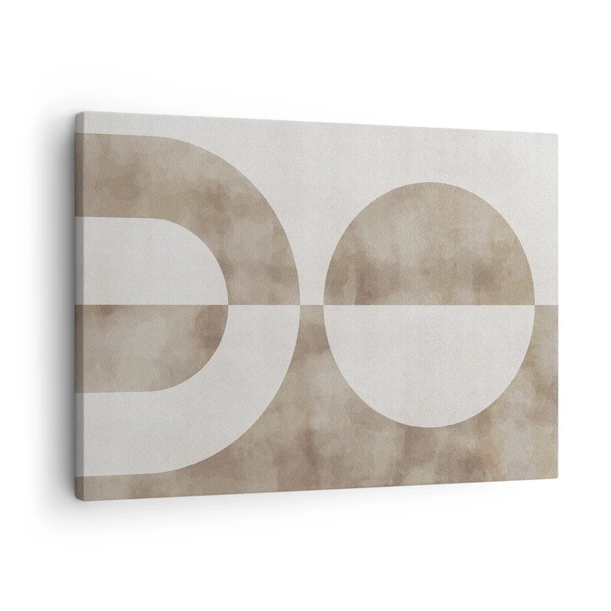 Cuadro sobre lienzo - Impresión de Imagen - Un cuadro abstracto en tonos beige con formas geométricas y simetría. - 70x50cm - Similitudes y diferencias - Decoración de pared moderna para salón y dormitorio ARTTOR