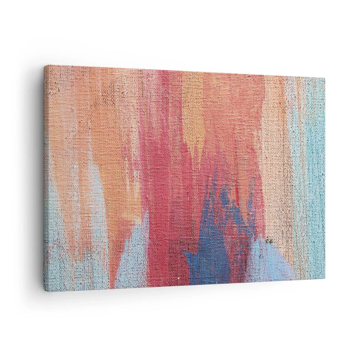 Cuadro sobre lienzo - Impresión de Imagen - Pinceladas abstractas coloridas - 70x50cm - Trazos de arco iris - Decoración de pared moderna para salón y dormitorio ARTTOR