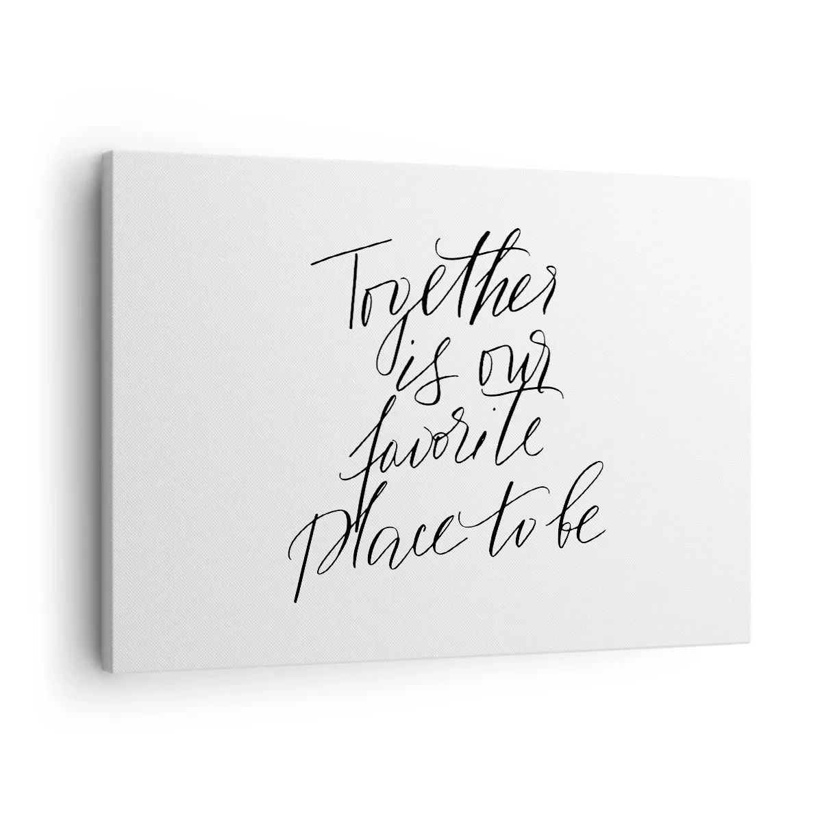 Cuadro sobre lienzo - Impresión de Imagen - Inscripción tipográfica en un estilo elegante sobre un fondo blanco. - 70x50cm - ¿Tú también lo sientes? - Decoración de pared moderna para salón y dormitorio ARTTOR