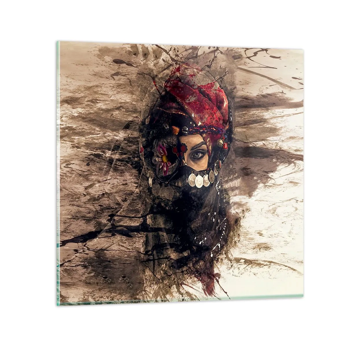 Cuadro sobre vidrio - Impresiones sobre Vidrio - Inquietante, como mínimo - 30x30 cm