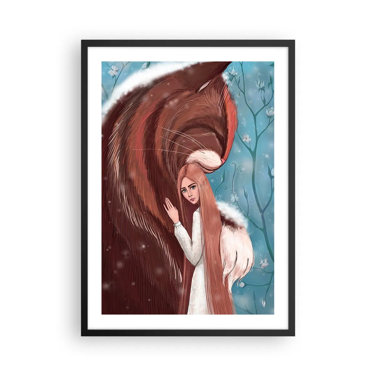 Póster en marco negro - Una presencia sentida - 50x70cm - Bienvenidos a un cuento de hadas - Decoración de pared moderna para salón y dormitorio ARTTOR