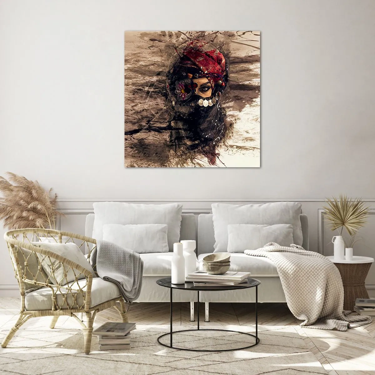 Cuadro sobre vidrio - Impresiones sobre Vidrio - Inquietante, como mínimo - 30x30 cm