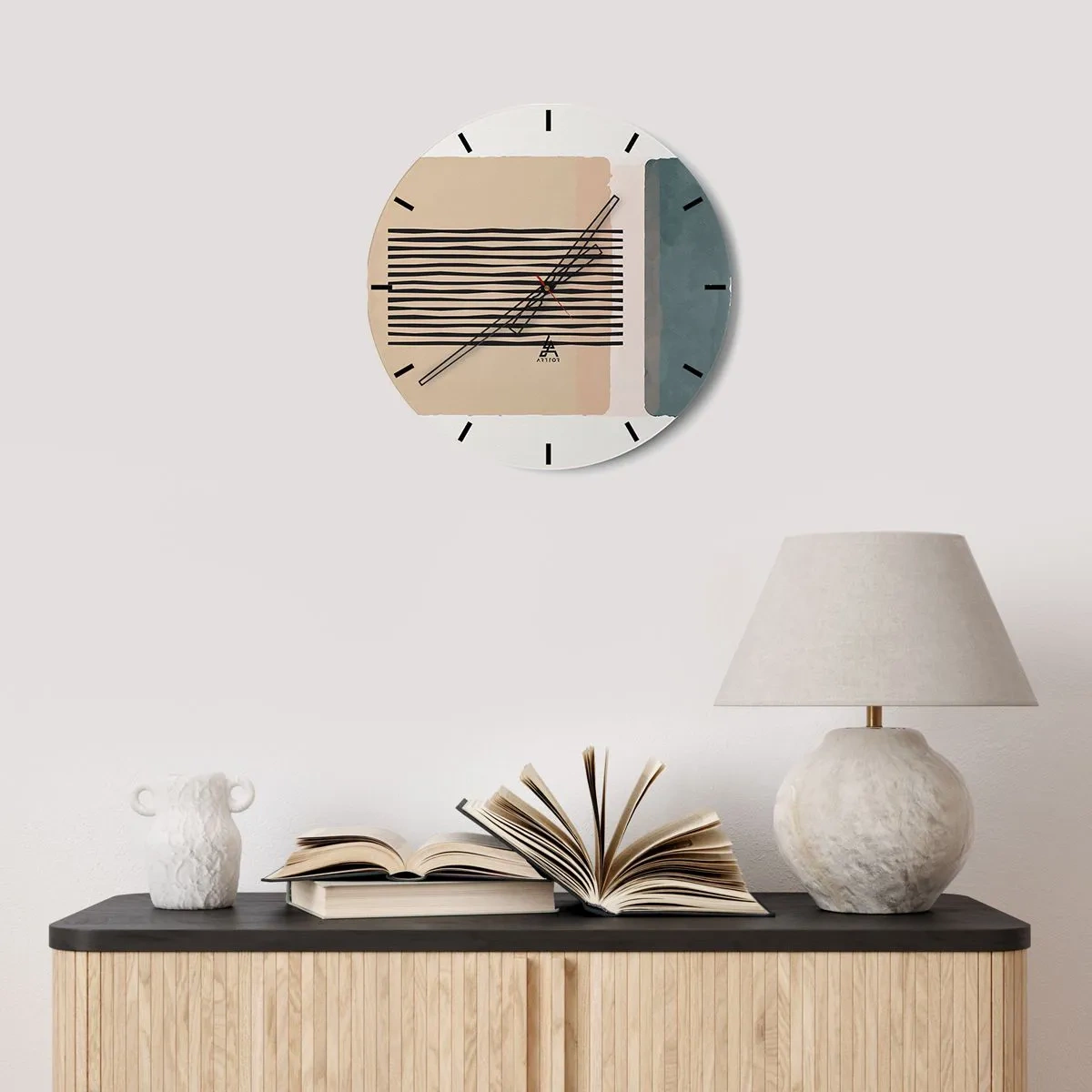 Reloj de pared - Reloj de vidrio - Flores de estilo inglés en tonos blanco, rosa y morado. - 30x30cm - Todo en orden - Decoración de pared moderna para salón, cocina y dormitorio ARTTOR