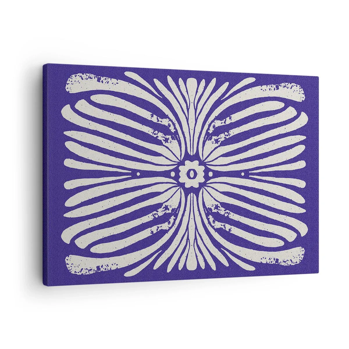 Cuadro sobre lienzo - Impresión de Imagen - Patrón étnico en tonos morados y blancos. - 70x50cm - Inspiraciones étnicas - Decoración de pared moderna para salón y dormitorio ARTTOR