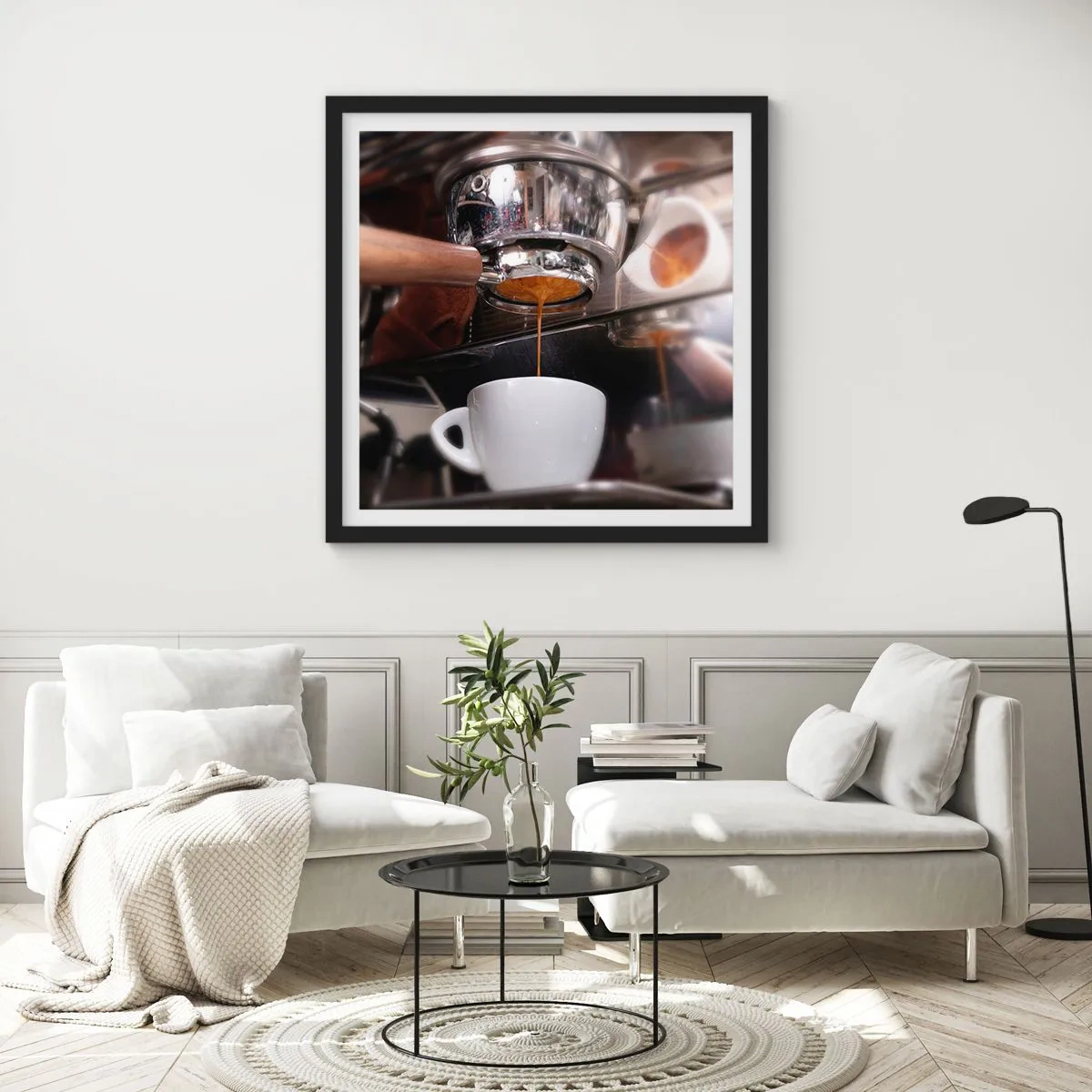Póster en marco negro - El mejor momento del día - 30x30 cm