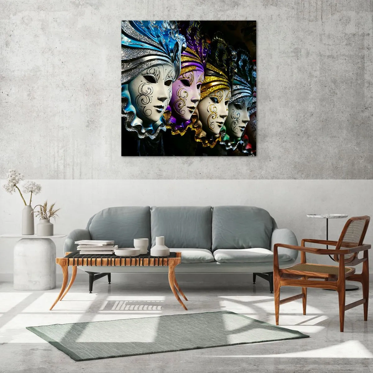 Cuadro sobre vidrio - Impresiones sobre Vidrio - Misterio en oro y plata - 30x30 cm